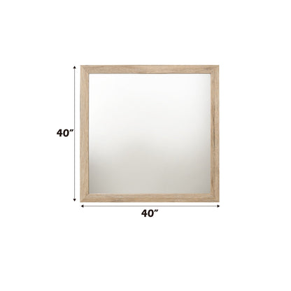 Miquell versatile orientation mirror in natural oak wood frame, 40x40 inches on Tampa Home & Garden Store