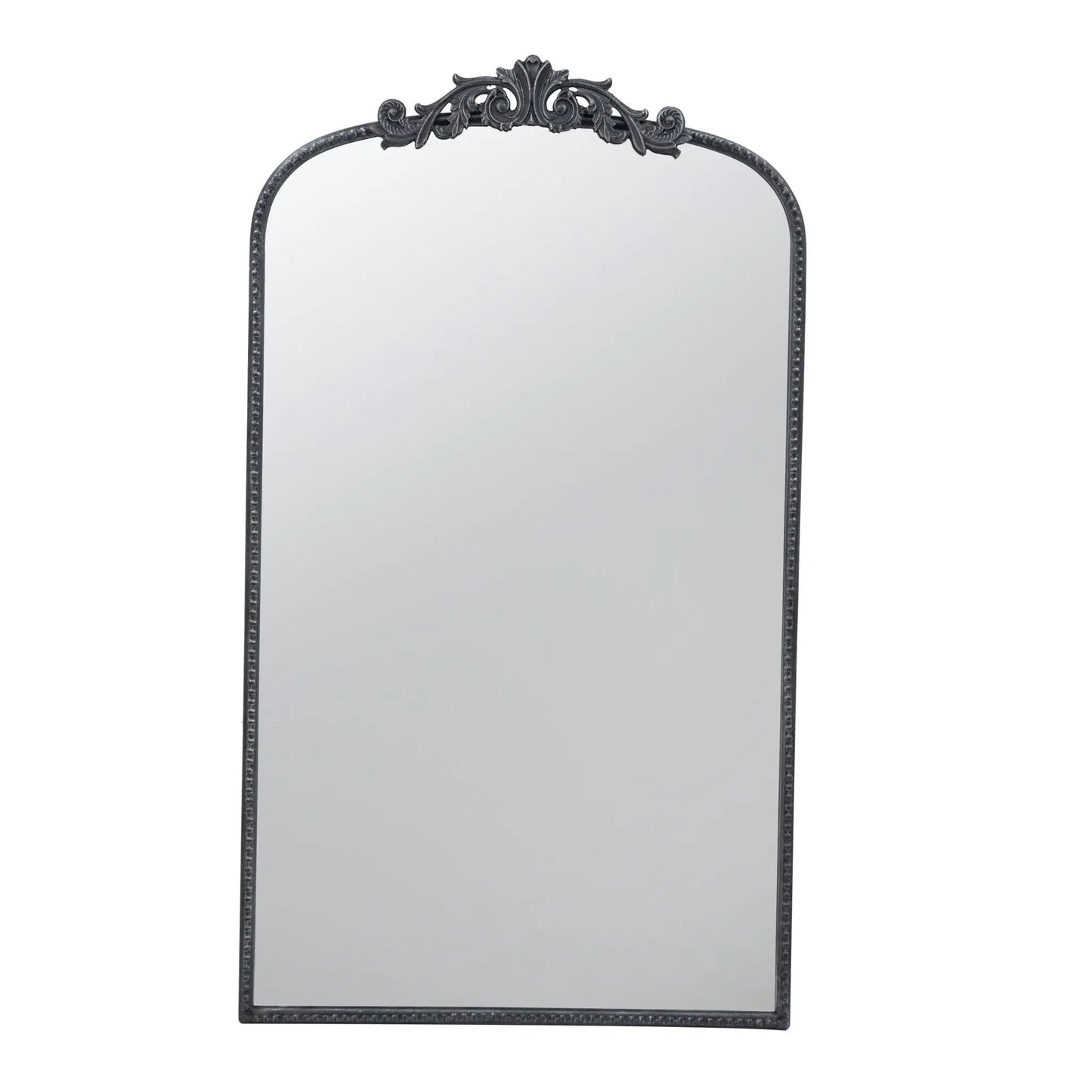 Arch Mirror by Unique Piece Furniture, Baroque-inspired black metal frame with ornate crest, wall mirror on Tampa Home & Garden Store