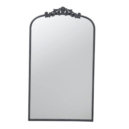Arch Mirror by Unique Piece Furniture, Baroque-inspired black metal frame with ornate crest, wall mirror on Tampa Home & Garden Store