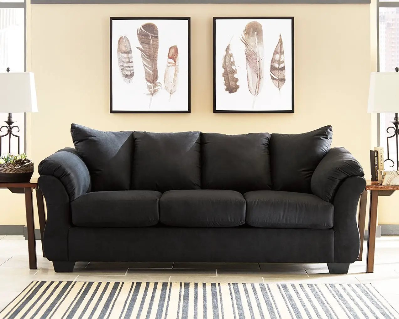 Darcy Sofa, charcoal gray stationary sofa by Unique Piece Furniture, three-seat on Tampa Home & Garden Store