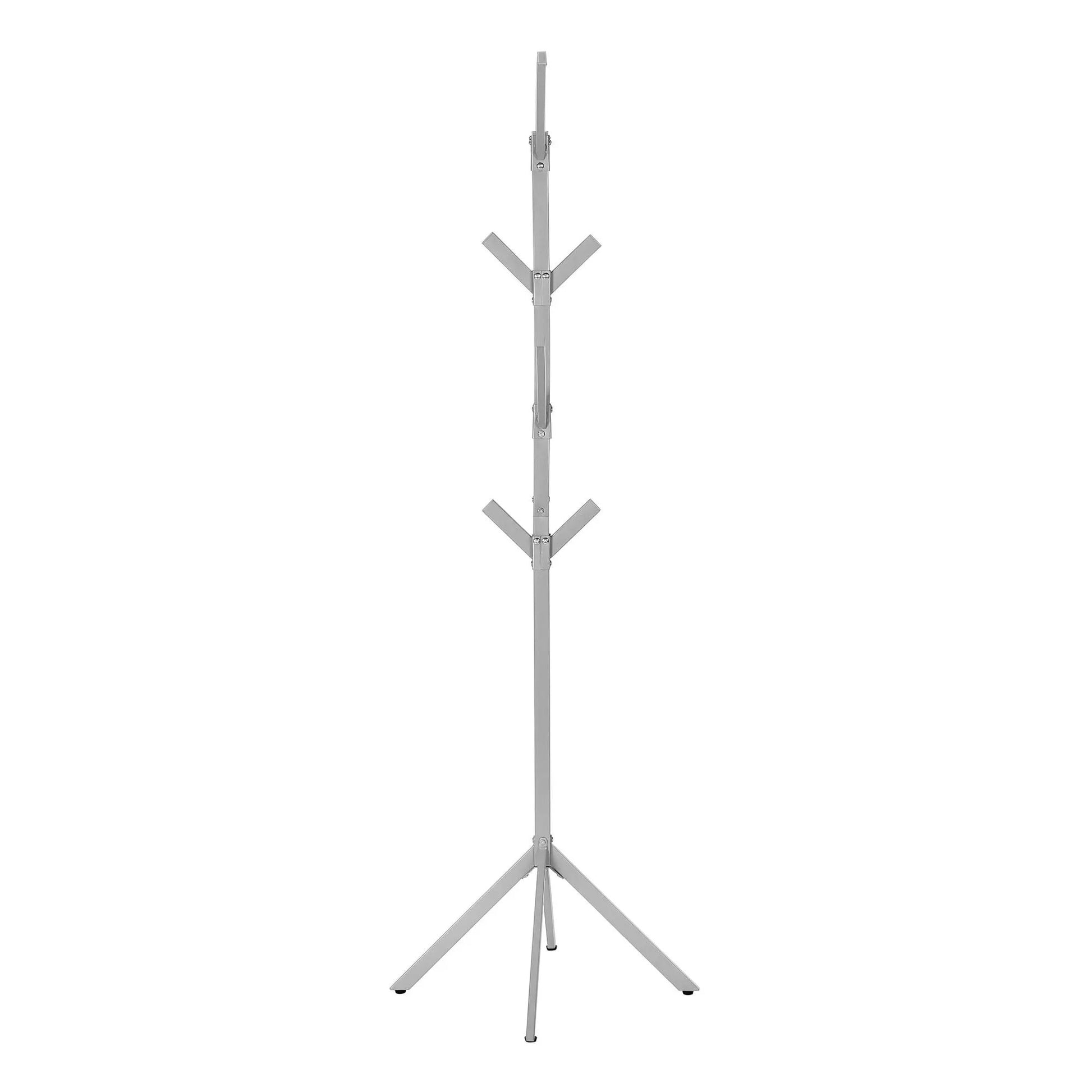 Coat rack with 8 metal hooks, brushed steel, contemporary hall tree on Tampa Home & Garden Store