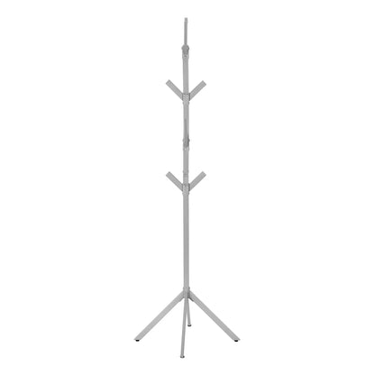 Coat rack with 8 metal hooks, brushed steel, contemporary hall tree on Tampa Home & Garden Store