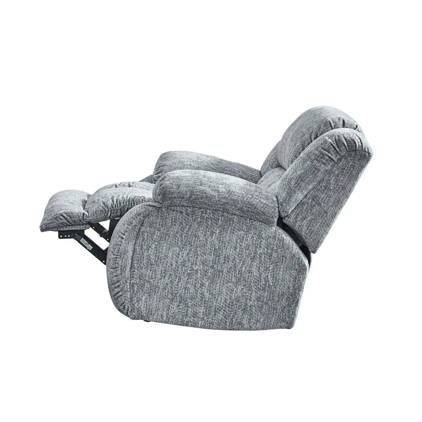 Stonic Glider Recliner gray fabric upholstery with metal base by Unique Piece Furniture on Tampa Home & Garden Store
