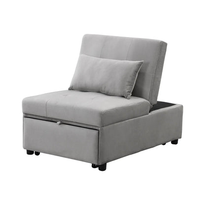 Folding ottoman sofa bed in gray fabric, sleeper chair by Unique Piece Furniture on Tampa Home & Garden Store