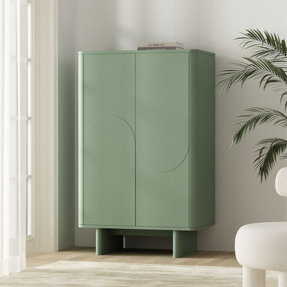 Accent cabinet in sage green with soft-close doors and adjustable shelves on Tampa Home & Garden Store