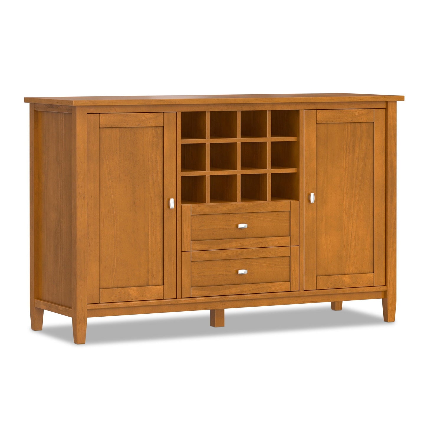 Warm Shaker wood wine cabinet with built-in wine rack, brown finish HouseOfZazla on Tampa Home & Garden Store