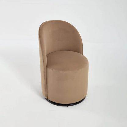 360 Degree Swivel Armless Dining Barrel Chair tan on black base by Unique Piece Furniture on Tampa Home & Garden Store