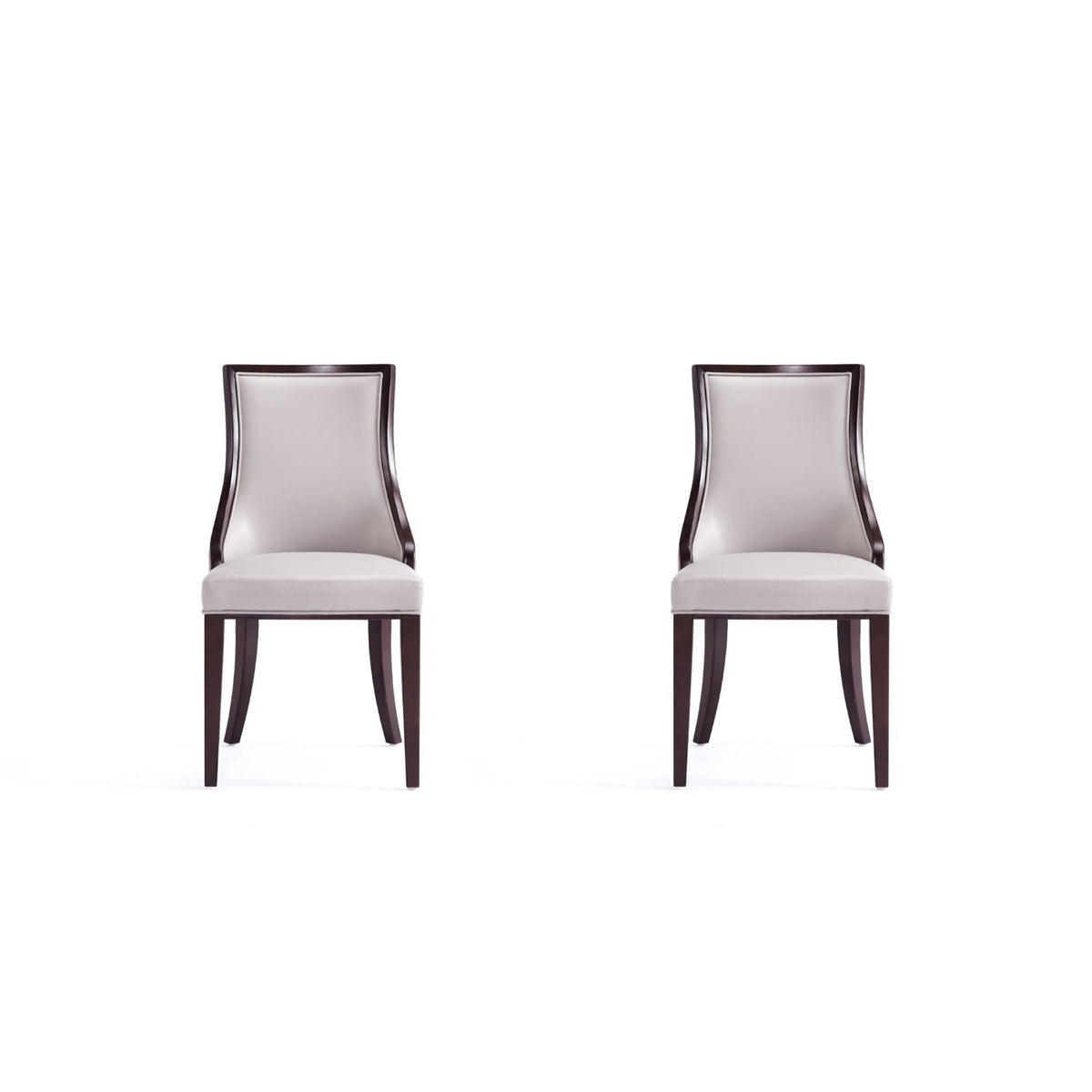 Grand dining chair set with solid beech wood frames and beige upholstery, two chairs on Tampa Home & Garden Store