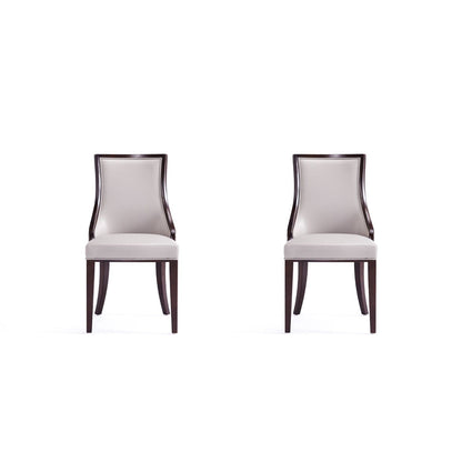 Grand dining chair set with solid beech wood frames and beige upholstery, two chairs on Tampa Home & Garden Store