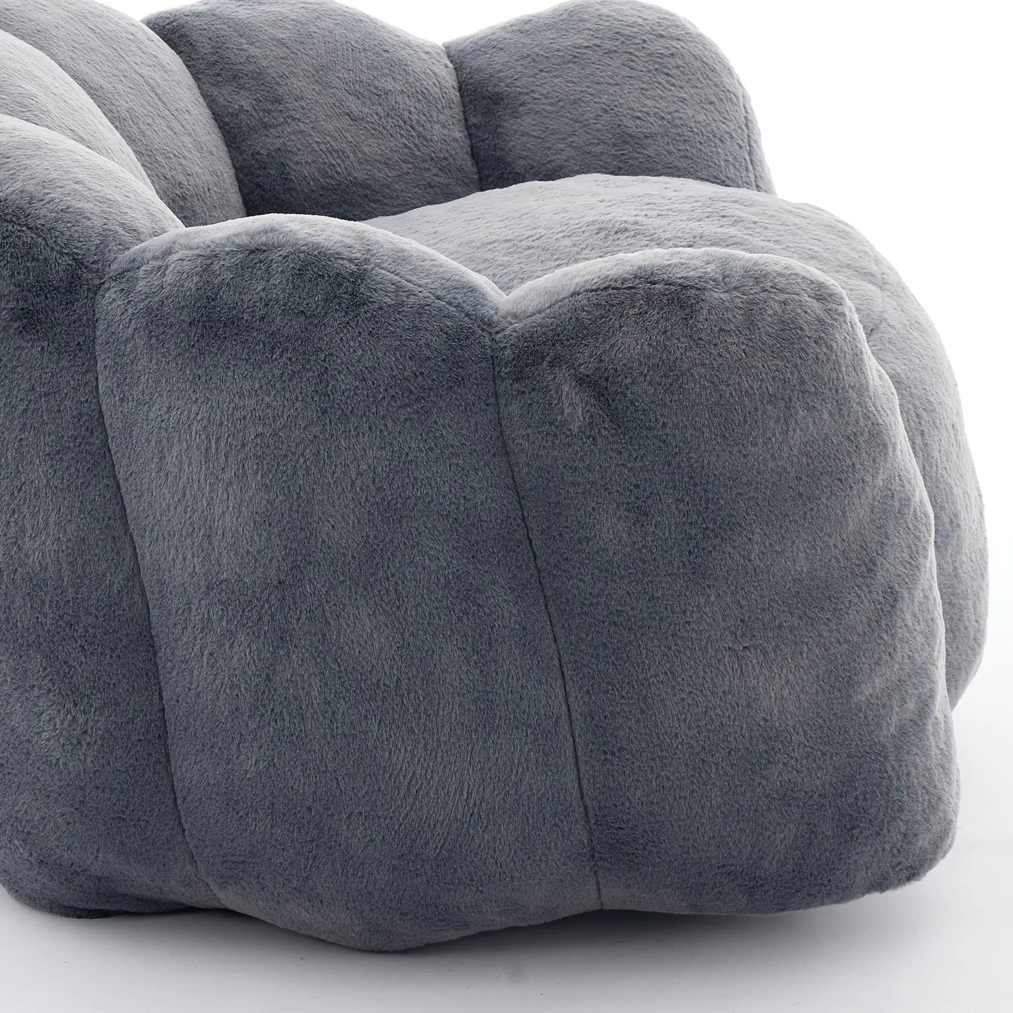Lotus Style Compression Sofa bean bag chair in soft gray plush fabric on Tampa Home & Garden Store