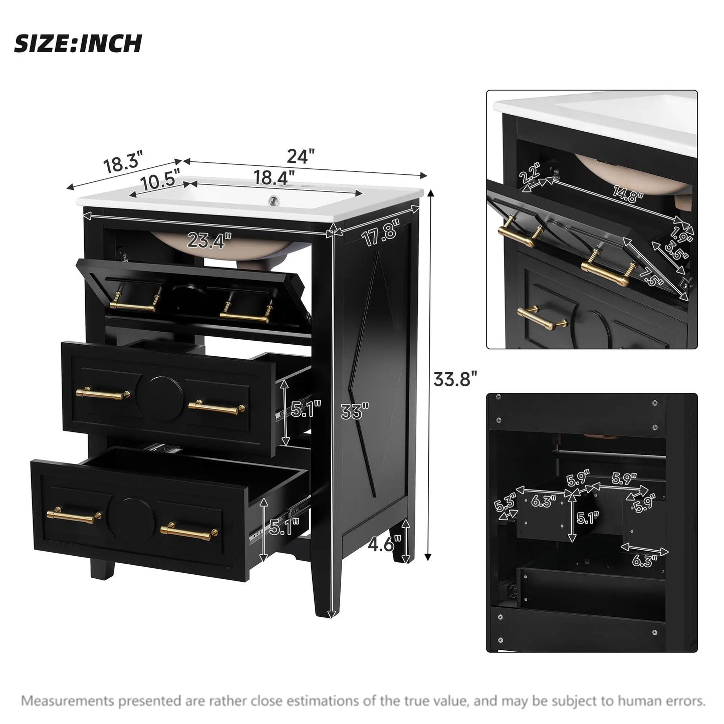 Bathroom Vanity With Sink Free Standing Cabinet