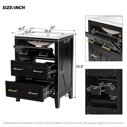 Bathroom Vanity With Sink Free Standing Cabinet