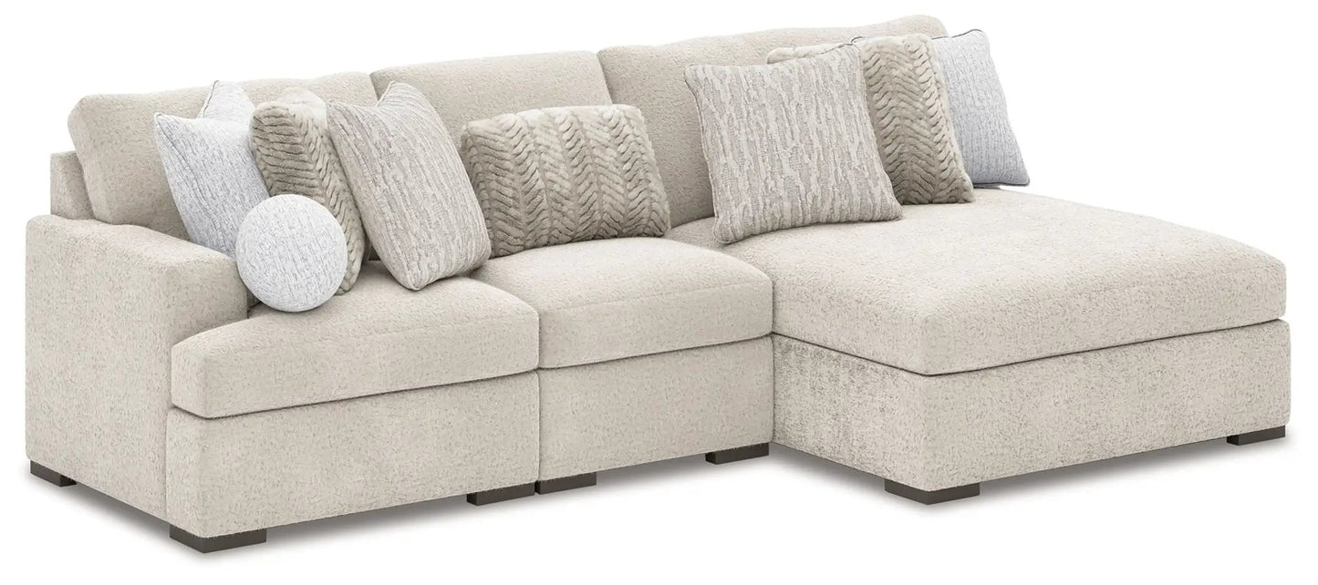 Cuddle Plush Sectional sofa beige bouclé fabric by Unique Piece Furniture stationary on Tampa Home & Garden Store