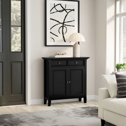Amherst storage cabinet black wood with drawers and doors HouseOfZazla on Tampa Home & Garden Store
