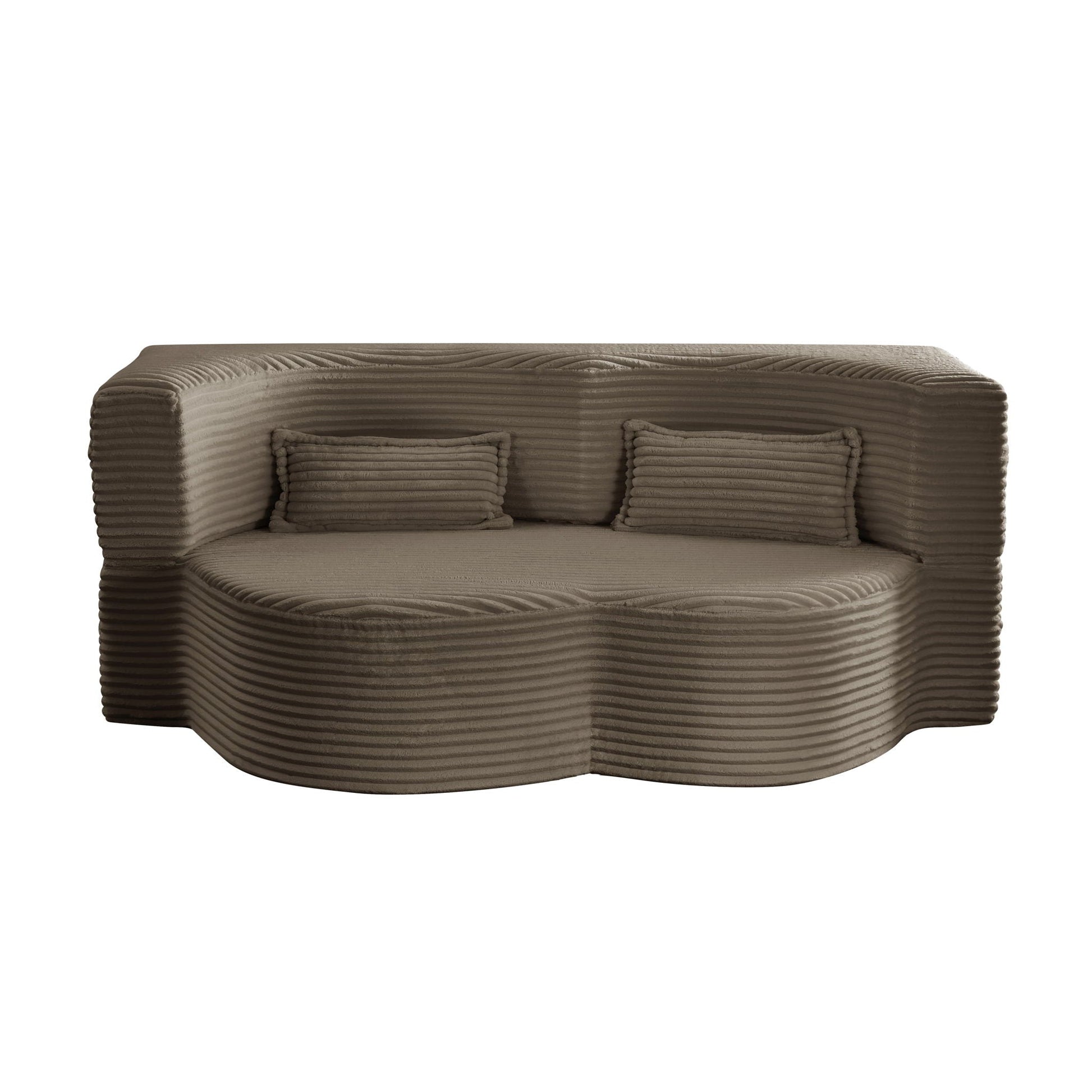 Floor Convertible Sleeper Sofa Bed With 2 Pillows in brown corduroy fabric futon sofa on Tampa Home & Garden Store
