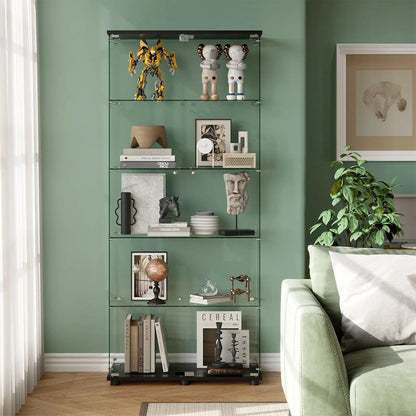 Display cabinet with glass shelves, double doors and lock by Unique Piece Furniture on Tampa Home & Garden Store