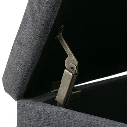 Avalon storage ottoman bench Unique Piece Furniture in grey woven fabric with metal hinge on Tampa Home & Garden Store