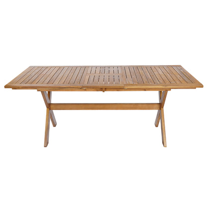 7 Piece Acacia Wood Outdoor Dining Table Set