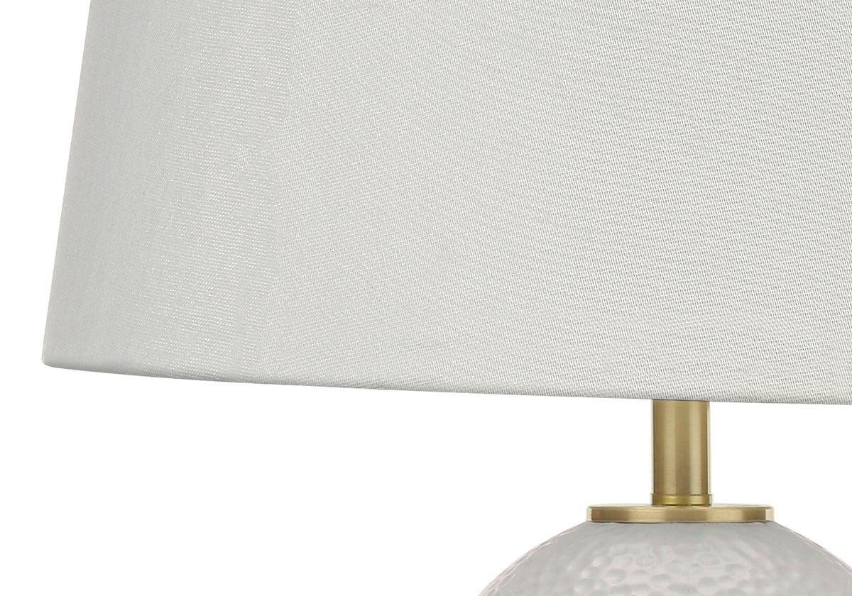 Table lamp ceramic base with white fabric shade and brass stem by HouseOfZazla on Tampa Home & Garden Store