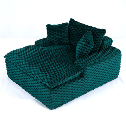 Comfort Bearing sofa in green with 2 pillows and backrest, chunky knit texture HouseOfZazla on Tampa Home & Garden Store