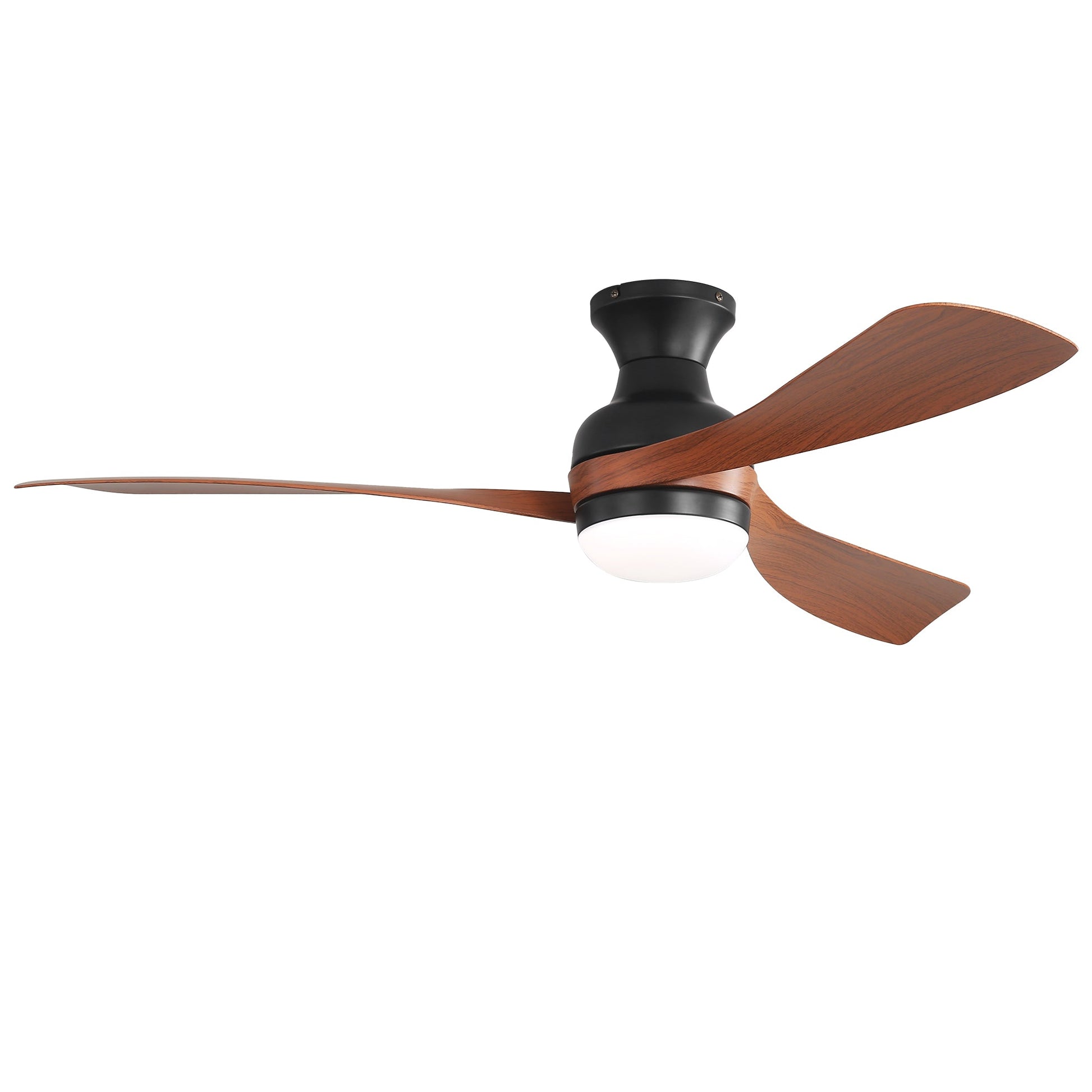 52-Inch ceiling fan with lights, reversible DC motor HouseOfZazla wood blades black housing on Tampa Home & Garden Store