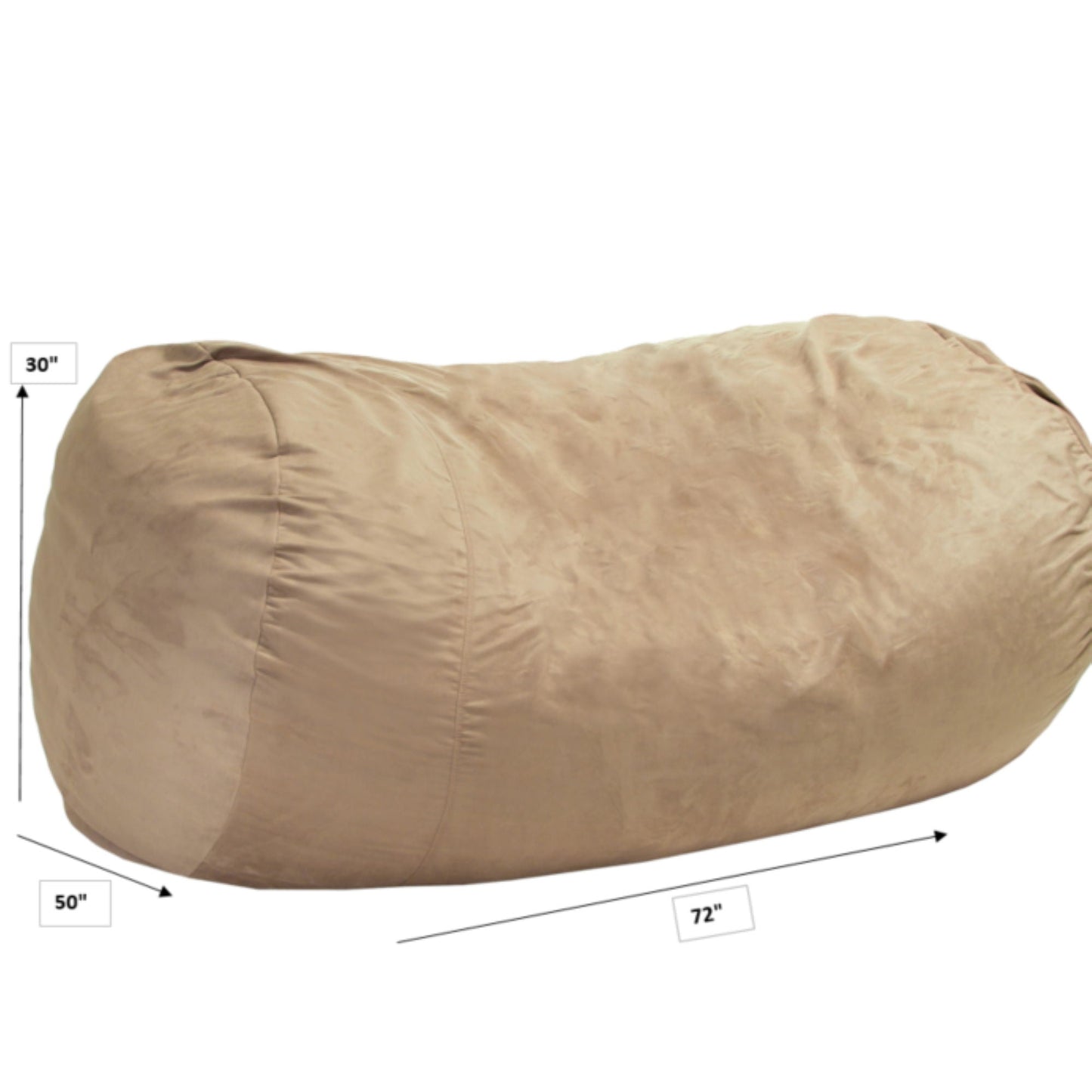 Jasper Traditional Cylindrical Suede Bean Bag