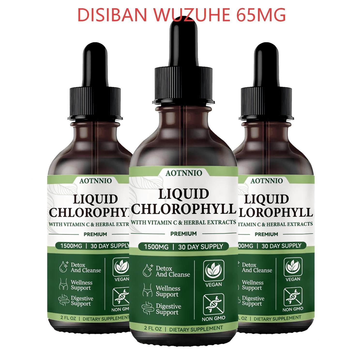 Perfecsy Liquid Chlorophyll trio of dropper bottles with green labels, vegan and non-GMO on Tampa Home & Garden Store