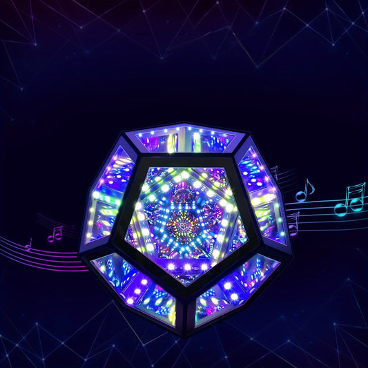 Infinity Mirror Light RGB Dodecahedron Lamp for Gaming Room & Desk Decor - Tampa Home & Garden Store