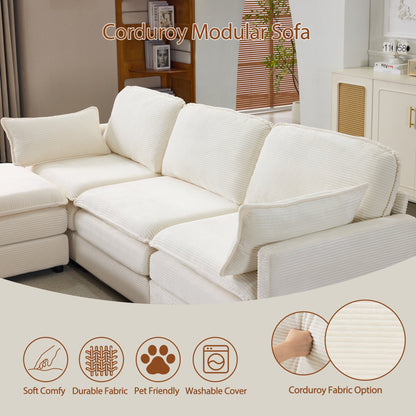 Plush Cloud Sofa with Ottoman and Modular Design