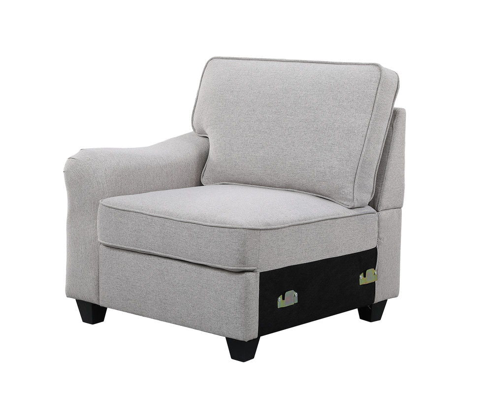 Leo Comfor modular sofa and ottoman in light gray fabric by HouseOfZazla with storage on Tampa Home & Garden Store
