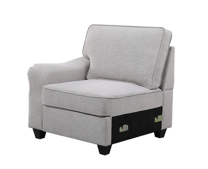 Leo Comfor modular sofa and ottoman in light gray fabric by HouseOfZazla with storage on Tampa Home & Garden Store