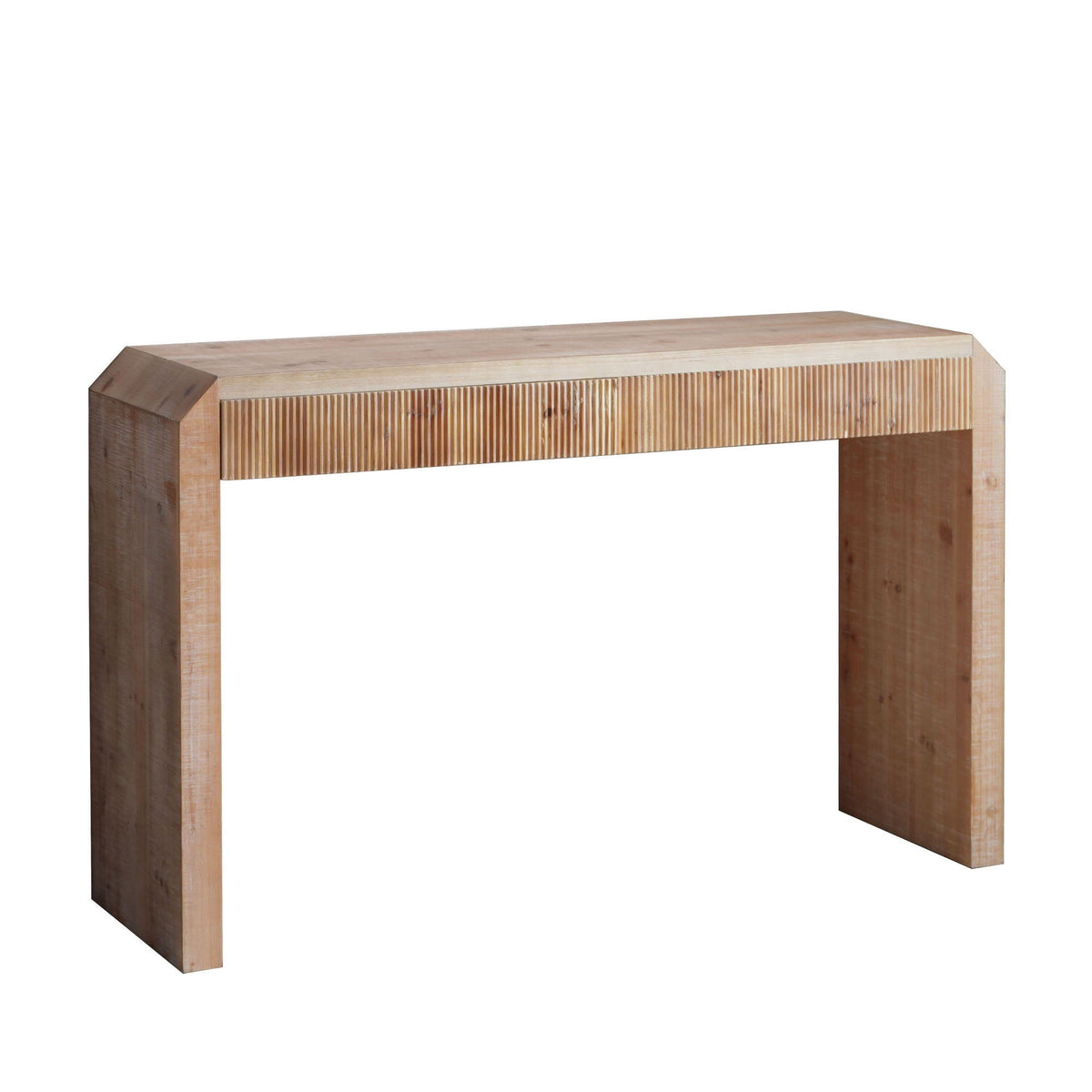 Rustic modern console table with drawer storage natural wood ribbed panel HouseOfZazla on Tampa Home & Garden Store