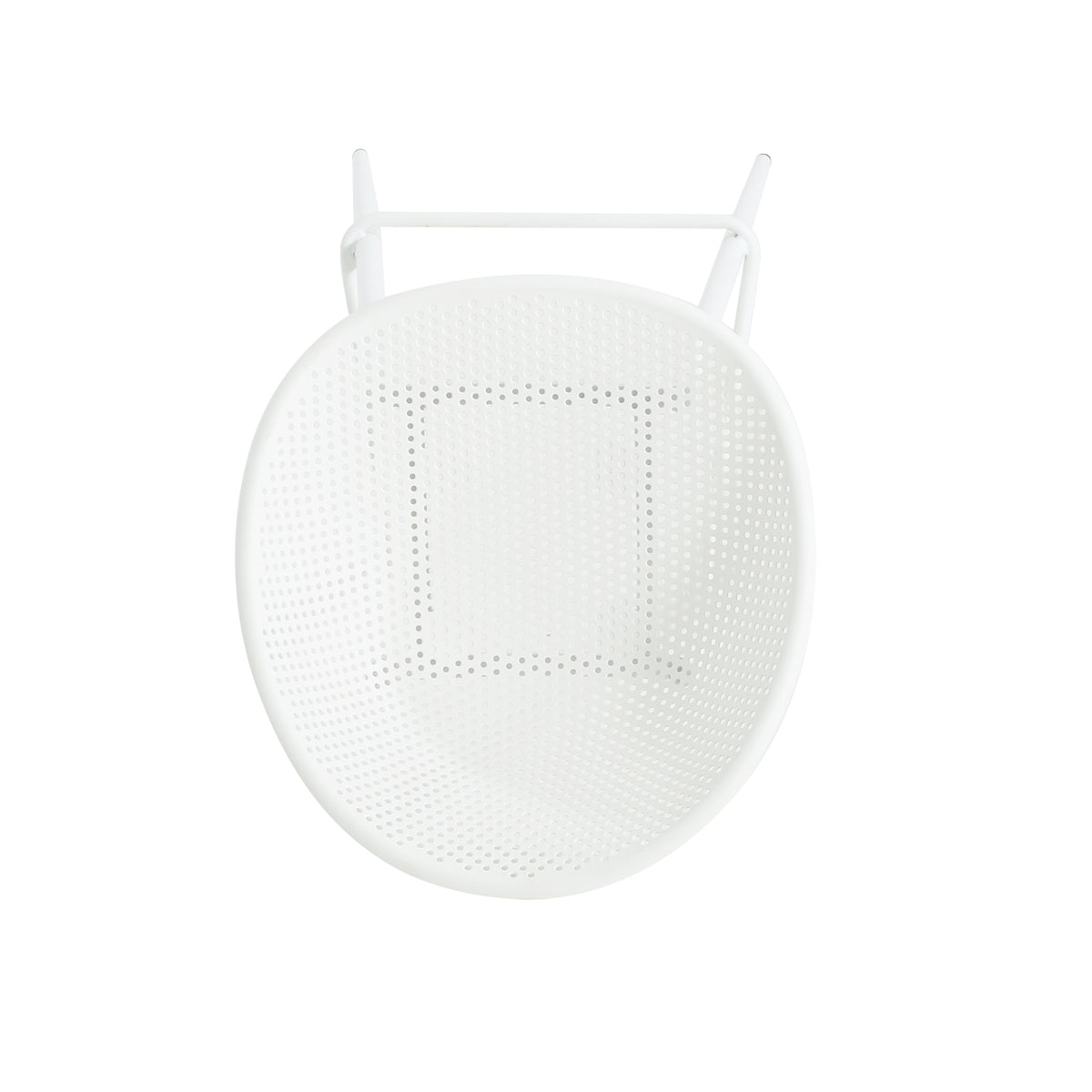 Modern Gable Outdoor Barstools set of 2, white perforated round seats with tubular frame on Tampa Home & Garden Store