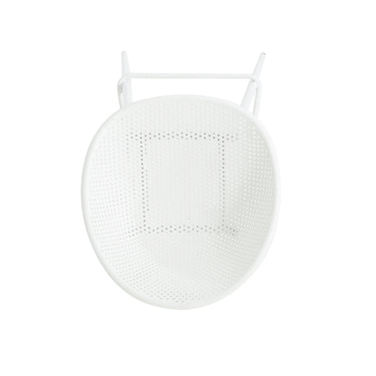 Modern Gable Outdoor Barstools set of 2, white perforated round seats with tubular frame on Tampa Home & Garden Store