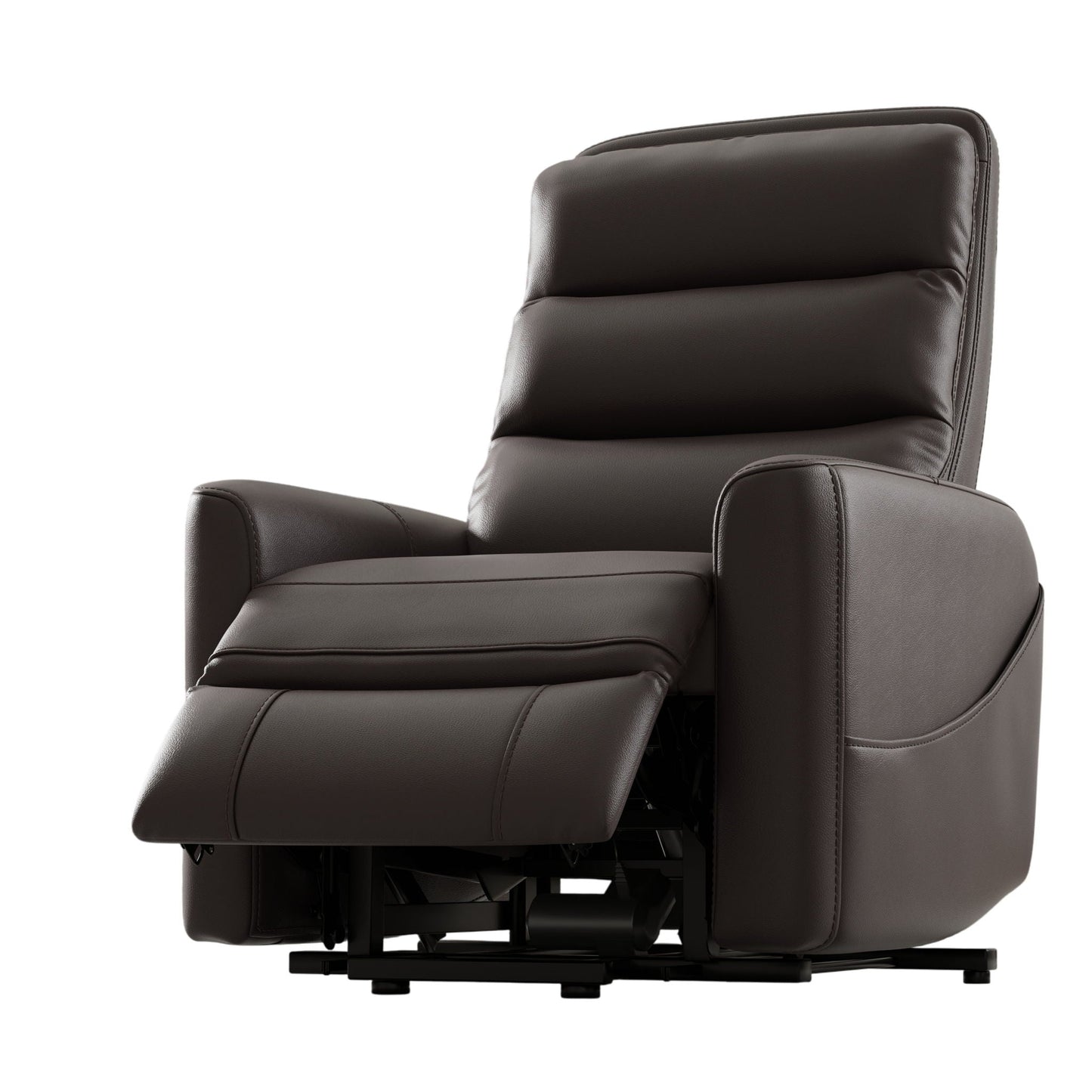 Bentley Power Lift Chair brown leather with USB charging and full recline HouseOfZazla on Tampa Home & Garden Store