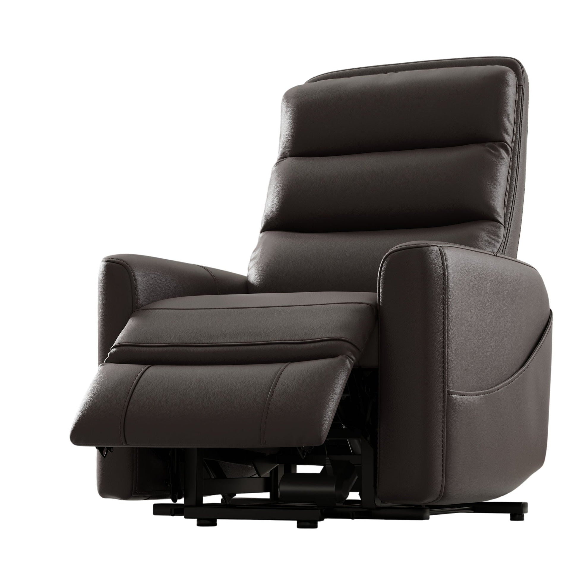 Bentley Power Lift Chair brown leather with USB charging and full recline HouseOfZazla on Tampa Home & Garden Store