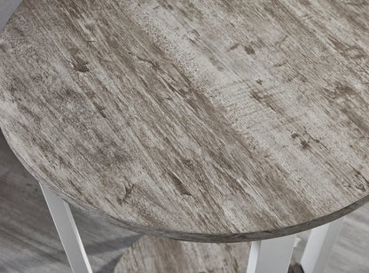Elysian round end table with shelf, gray wood top and white legs by Unique Piece Furniture on Tampa Home & Garden Store