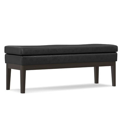 Carlson ottoman bench black leather top, midcentury style, Unique Piece Furniture on Tampa Home & Garden Store