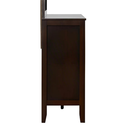 6-drawer dresser in dark espresso with white top and metal hardware set on Tampa Home & Garden Store