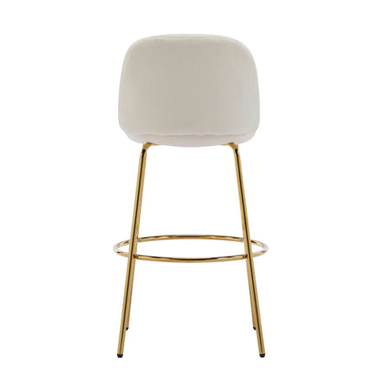 Rio Claro indoor upholstered bar stools set of 2 beige fabric gold legs HouseOfZazla on Tampa Home & Garden Store