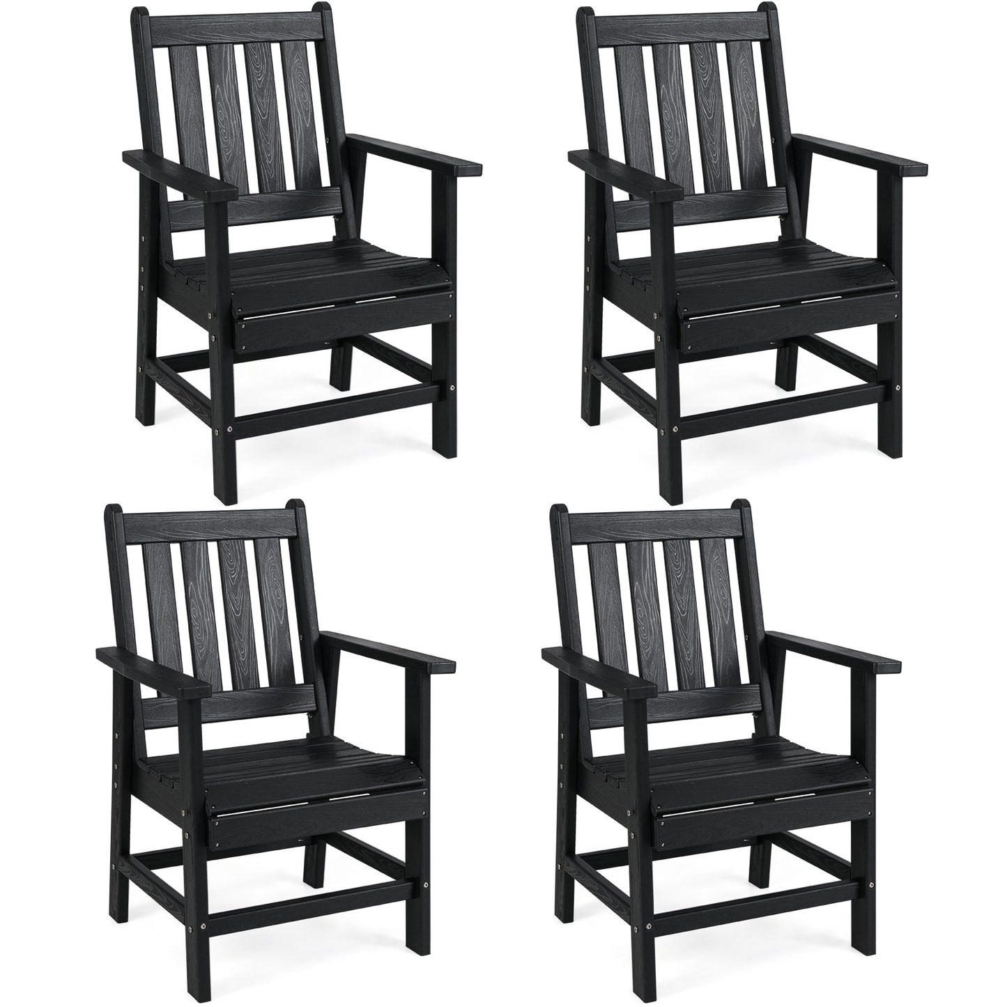 Set of 4 Patio Dining Chairs with Wide Armrests - Tampa Home & Garden Store