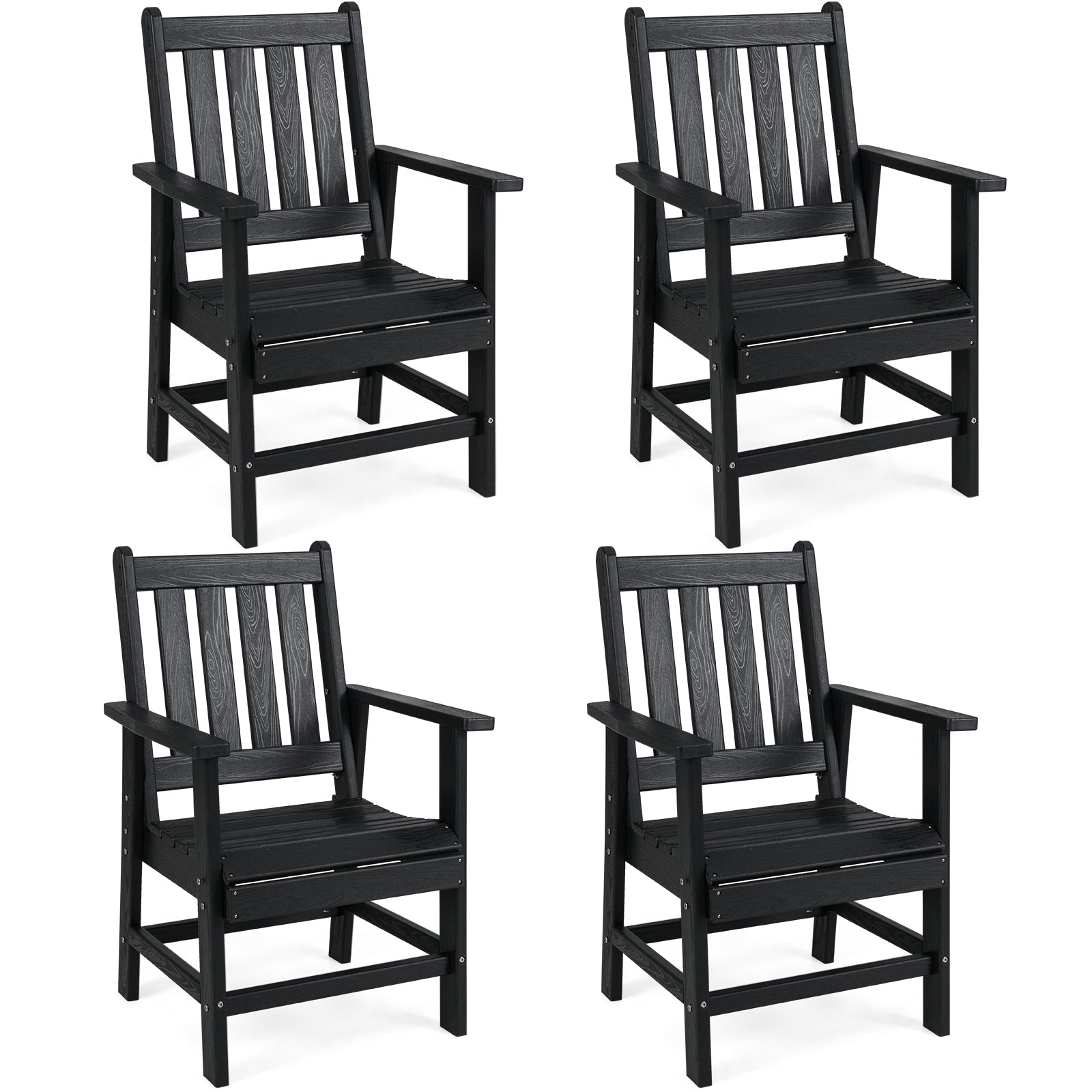 Set of 4 Patio Dining Chairs with Wide Armrests - Tampa Home & Garden Store