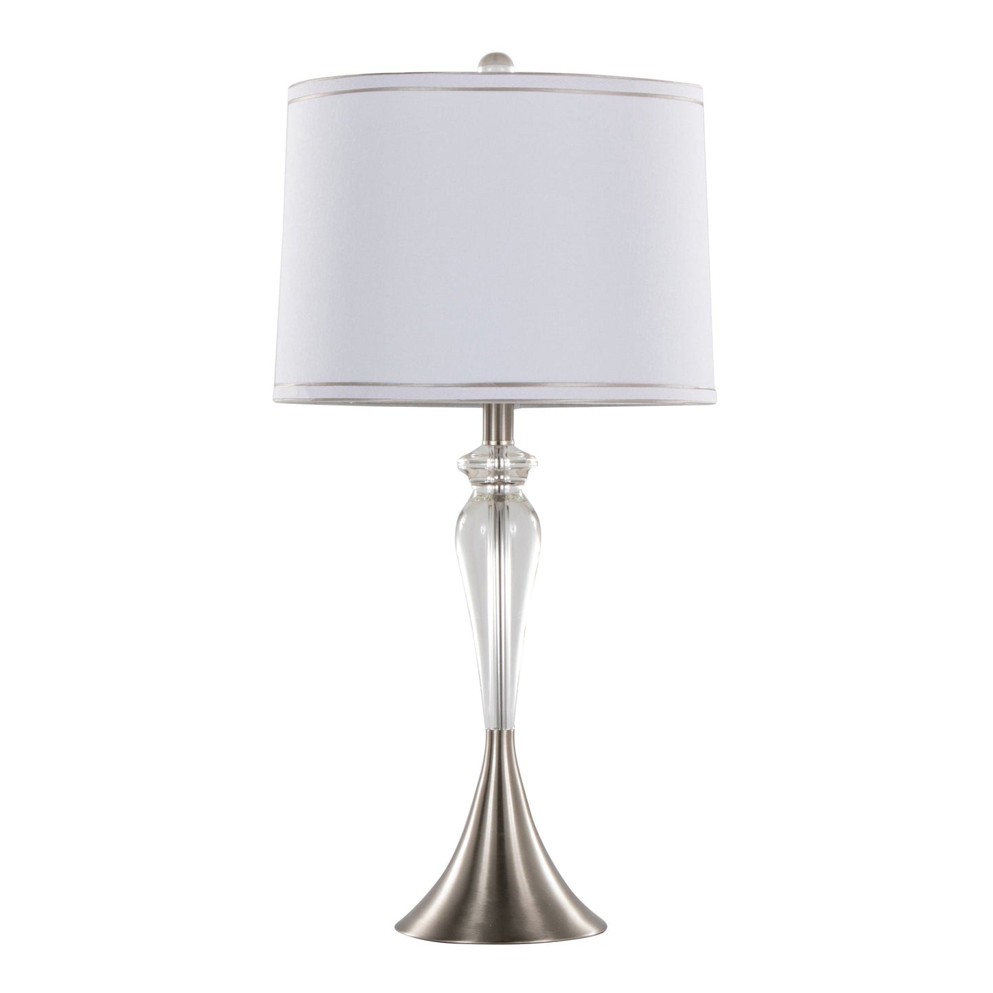 Ashland Contemporary Crystal Table Lamp set of 2 with clear crystal and nickel finish on Tampa Home & Garden Store
