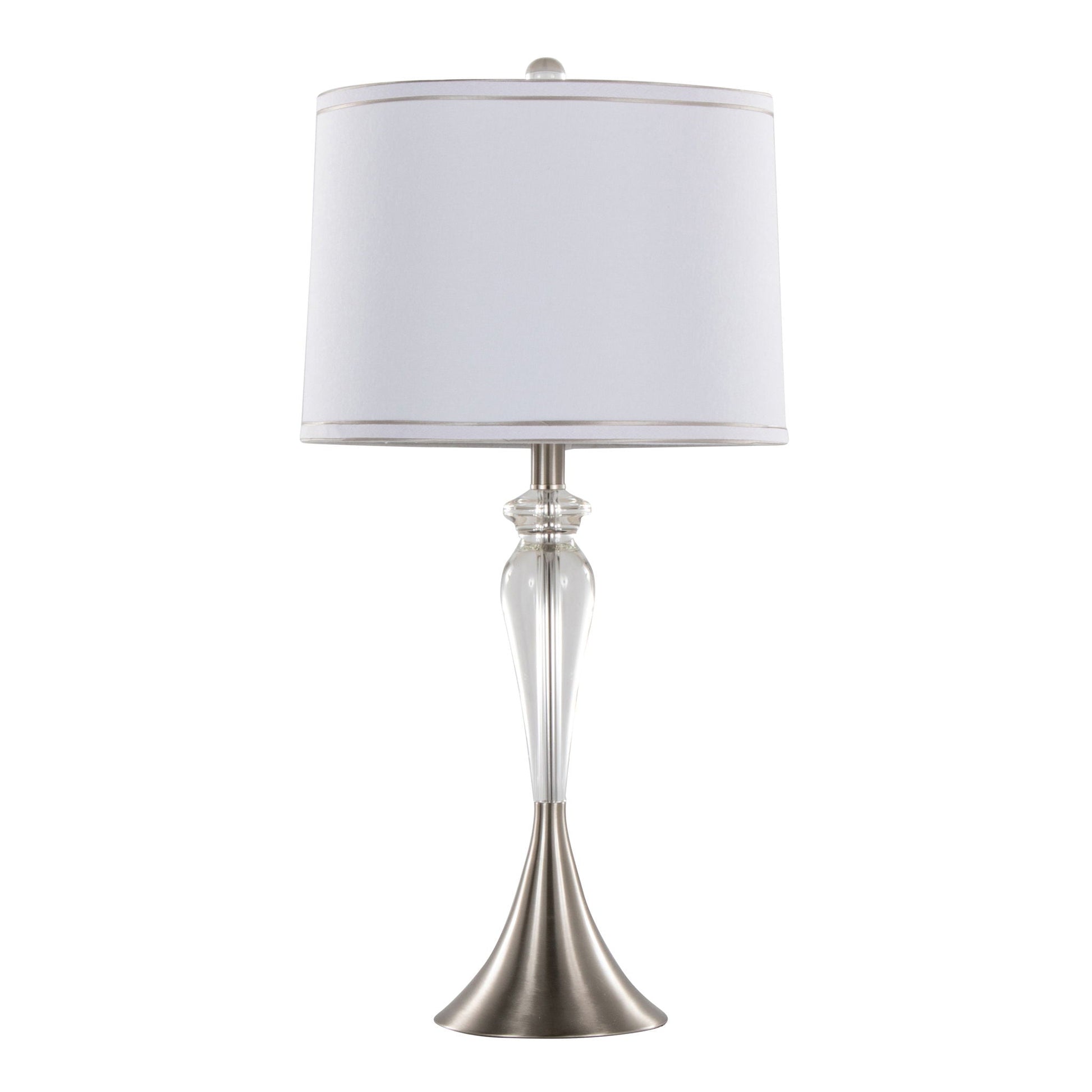 Ashland Contemporary Crystal Table Lamp set of 2 with clear crystal and nickel finish on Tampa Home & Garden Store