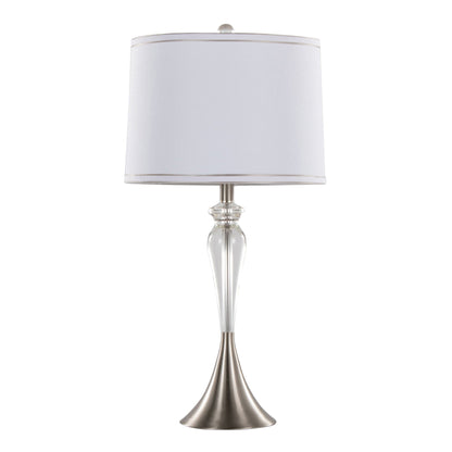 Ashland Contemporary Crystal Table Lamp set of 2 with clear crystal and nickel finish on Tampa Home & Garden Store
