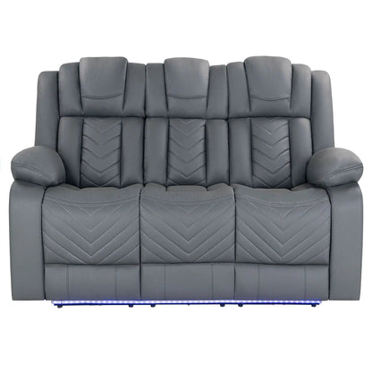 Raize 10 Power Reclining Sofa with DDT WC LED, gray upholstery by Unique Piece Furniture on Tampa Home & Garden Store