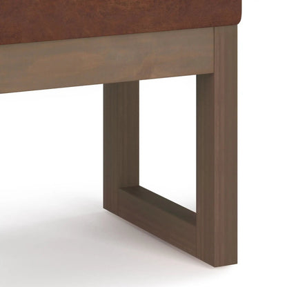 Milltown Upholstered Ottoman Bench With Driftwood
