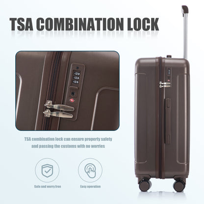 3-Piece ABS Spinner Wheel Luggage Set brown by HouseOfZazla on Tampa Home & Garden Store