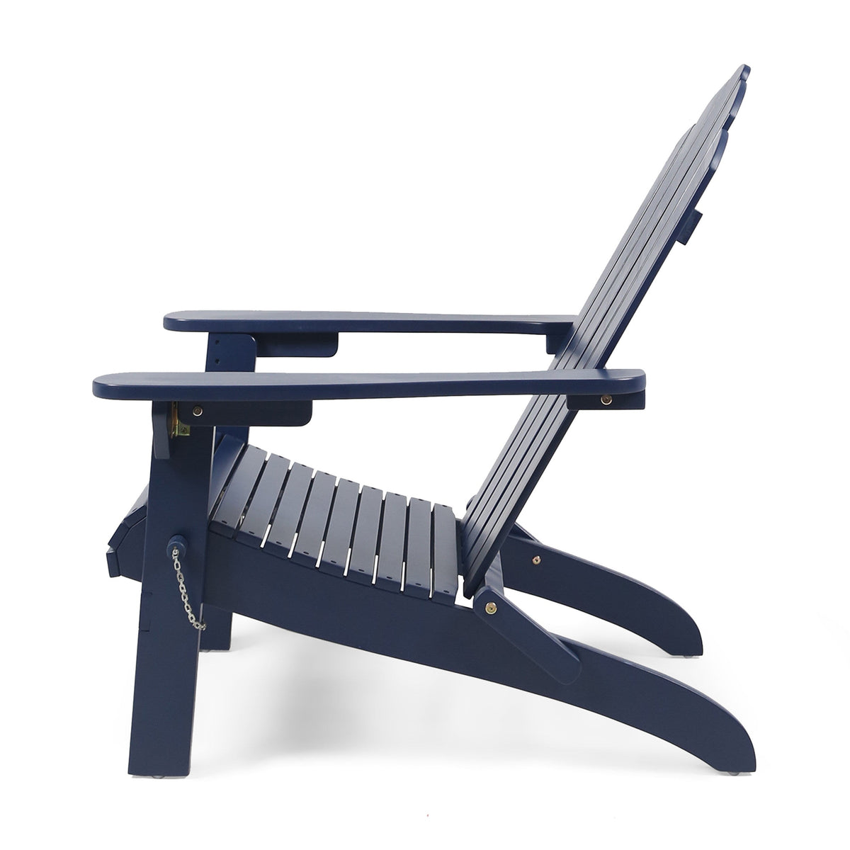 Hollywood Adirondack Chair by HouseOfZazla in navy blue with slatted back & wide armrests on Tampa Home & Garden Store