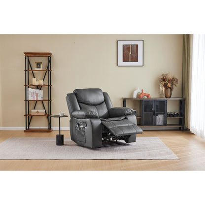 Gray Heating and Vibration Recliner Chair